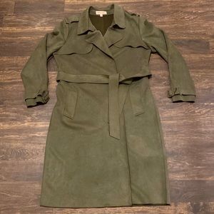 Nordstrom Philosophy Apparel – Belted Faux Suede Trench Coat